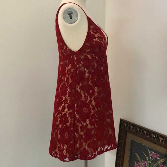Free People Red Dangerous Love Mini Dress - Picture 6 of 12
